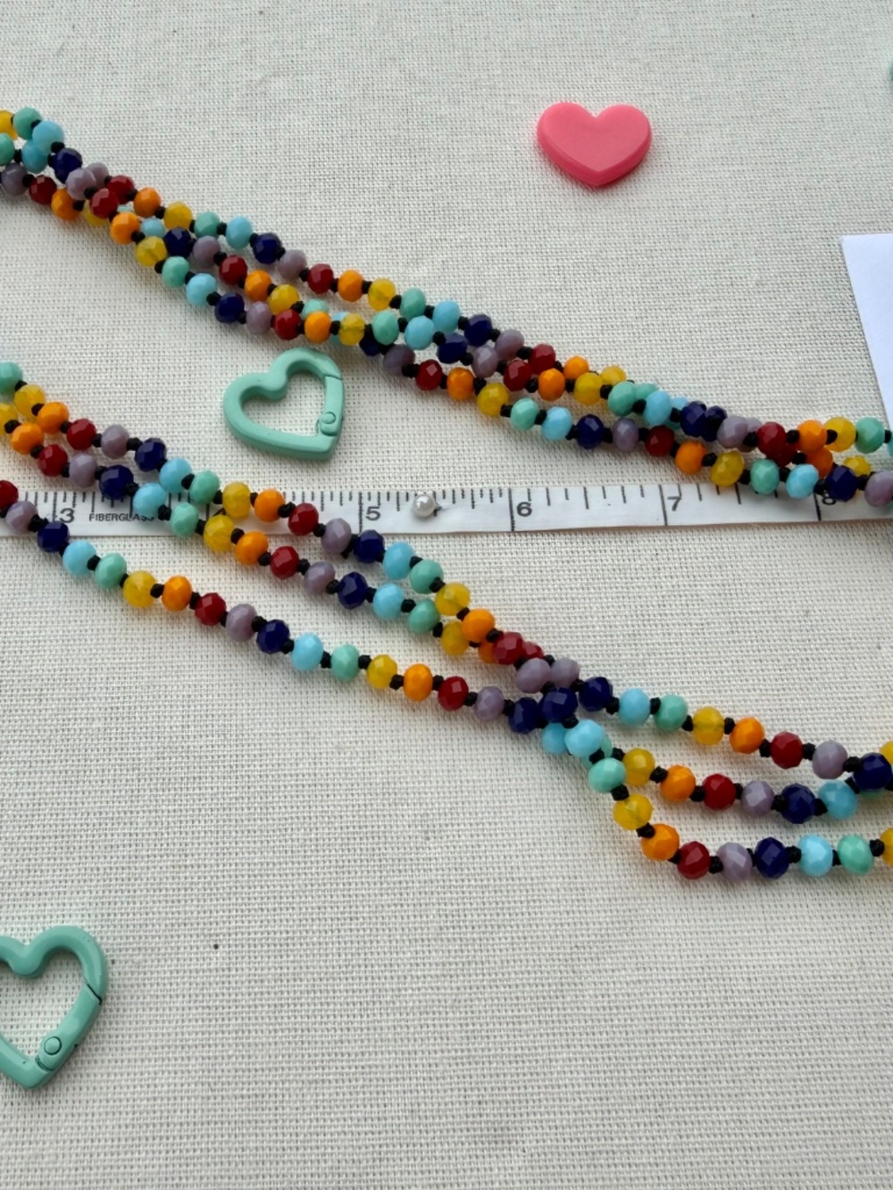 Handmade Faceted Multi Color Bead Necklace